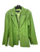 Pamela McCoy Size 3 Green Leather Long Sleeve 2 button Blazer Coat Green / 3