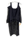 Chiara Boni Size Est L Black Polyester Cold Shoulder Long Sheer Sleeve Dress Black / Est L