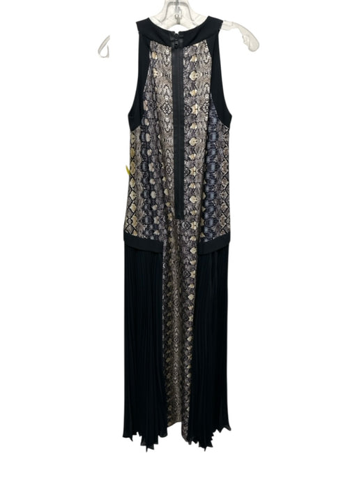 Philosophy di Alberta Ferretti Size 4 Black & Beige Sleeveless Back Zip Dress Black & Beige / 4