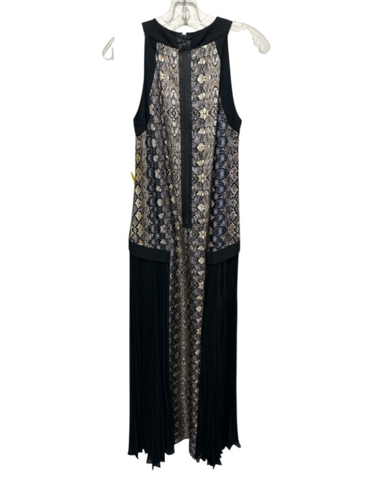 Philosophy di Alberta Ferretti Size 4 Black & Beige Sleeveless Back Zip Dress Black & Beige / 4