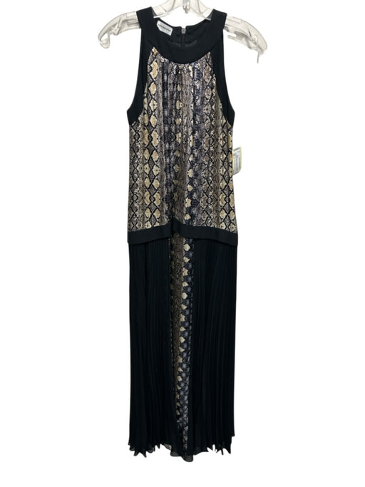 Philosophy di Alberta Ferretti Size 4 Black & Beige Sleeveless Back Zip Dress Black & Beige / 4