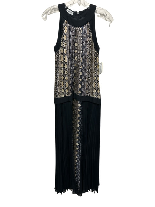 Philosophy di Alberta Ferretti Size 4 Black & Beige Sleeveless Back Zip Dress Black & Beige / 4
