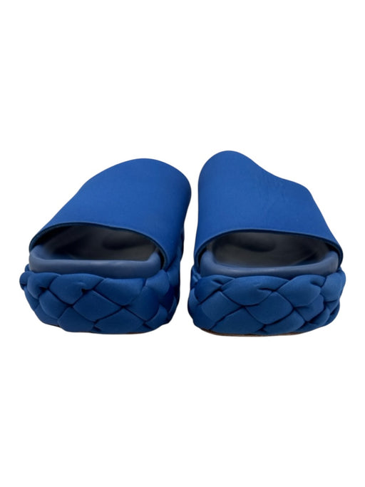 Paloma Barcelo Shoe Size 40 Blue Synthetic & Leather Slide Braided Sandals Blue / 40