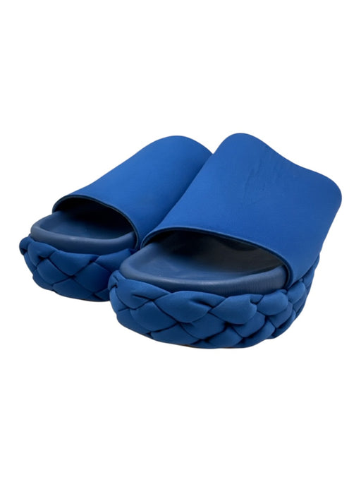 Paloma Barcelo Shoe Size 40 Blue Synthetic & Leather Slide Braided Sandals Blue / 40