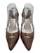 Christian Dior Shoe Size 38.5 Brown Leather Gold hardware Cut Outs Pumps Brown / 38.5