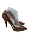 Christian Dior Shoe Size 38.5 Brown Leather Gold hardware Cut Outs Pumps Brown / 38.5