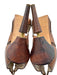 Christian Dior Shoe Size 38.5 Brown Leather Gold hardware Cut Outs Pumps Brown / 38.5