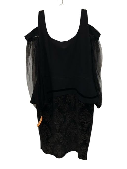 Chiara Boni Size 25 Black Poly Blend Mixed Fabric Mesh Shoulders Dress Black / 25