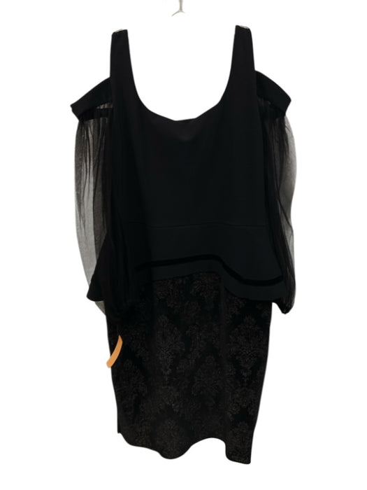 Chiara Boni Size 25 Black Poly Blend Mixed Fabric Mesh Shoulders Dress Black / 25