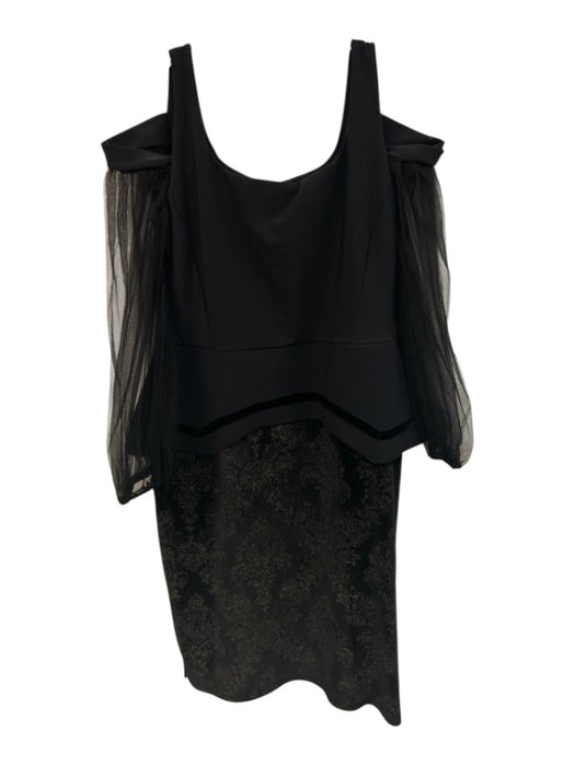 Chiara Boni Size 25 Black Poly Blend Mixed Fabric Mesh Shoulders Dress Black / 25