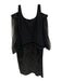 Chiara Boni Size 25 Black Poly Blend Mixed Fabric Mesh Shoulders Dress Black / 25