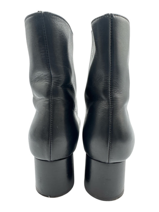 Napoleoni Shoe Size 39 Black Leather Zip Close Block Heel Round Toe Booties Black / 39