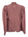 Sezane Size 34 Dusty Pink Cotton Long Balloon Sleeve Button Front High Neck Top Dusty Pink / 34