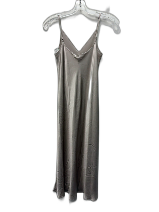 Beautiful People Size P Light Gray Silk Spaghetti Strap V Neck Slip Dress Light Gray / P