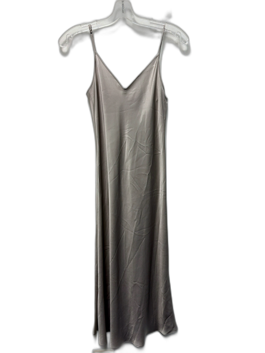 Beautiful People Size P Light Gray Silk Spaghetti Strap V Neck Slip Dress Light Gray / P