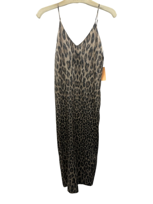 Loyd / Ford Size 4 Beige, Gray & Brown Silk Blend Spaghetti Strap V Neck Dress Beige, Gray & Brown / 4
