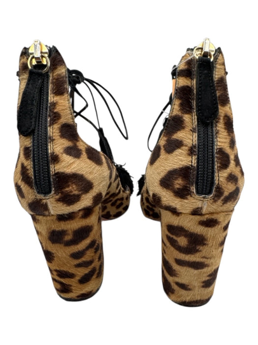 Aquazzura Shoe Size 36 Brown & Black Leather Upper Pony Hair Leopard Print Pumps Brown & Black / 36