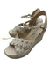 Jimmy Choo Shoe Size 39.5 Creme & Gold Leather & Rope open toe Ankle Strap Shoes Creme & Gold / 39.5