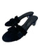 Hermes Shoe Size 40 / 9.5 Black Suede Lucite Heel "H" Cut-out Block Heel Shoes Black / 40 / 9.5