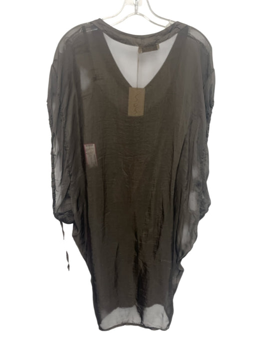 Sofia Size M Dark Green Silk Button Front Sleeveless Slip Inc Knee length Dress Dark Green / M