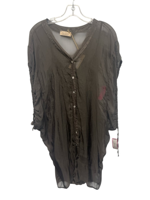 Sofia Size M Dark Green Silk Button Front Sleeveless Slip Inc Knee length Dress Dark Green / M