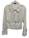 Alice + Olivia Size 12 White Cotton Blend Button Front Long Sleeve corset Top White / 12