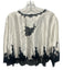 Alice + Olivia Size M White & Black Viscose Blend Lace Tie Front Satin Jacket White & Black / M