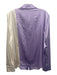 Alice + Olivia Size XL Purple & White Silk Blend Color Block Button Front Top Purple & White / XL