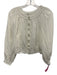 Alice + Olivia White Cotton Blend Button Front Lace Detail Top White