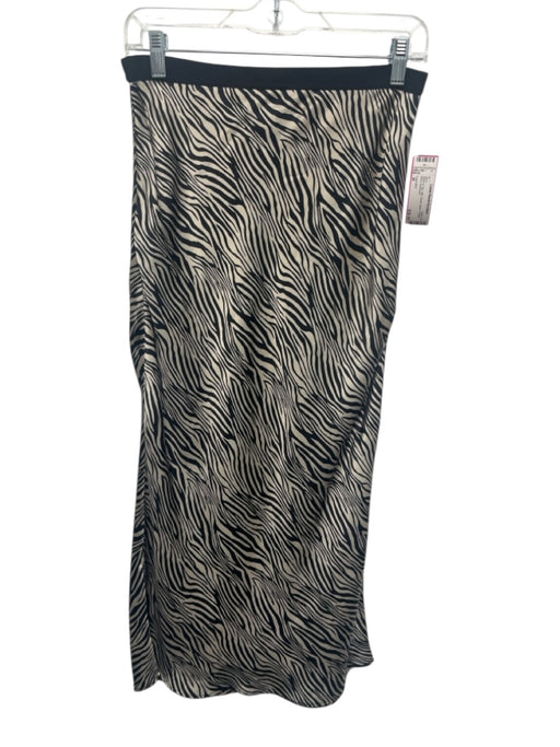Cami NYC Size M Black & Tan Silk Elastic Waist Printed Maxi Skirt Black & Tan / M