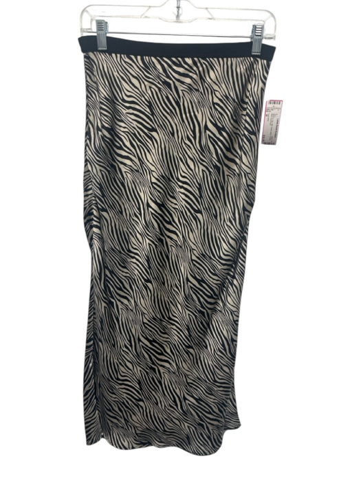 Cami NYC Size M Black & Tan Silk Elastic Waist Printed Maxi Skirt Black & Tan / M