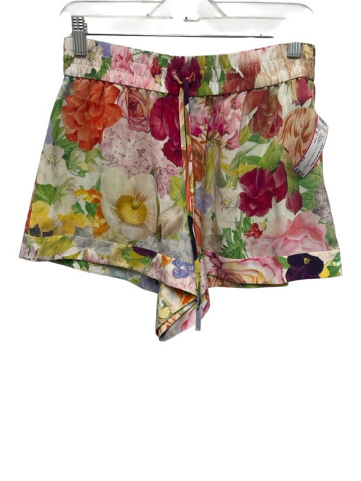 Alice + Olivia Size M Red & Multi Curpo Elastic Waist Floral Shorts Red & Multi / M