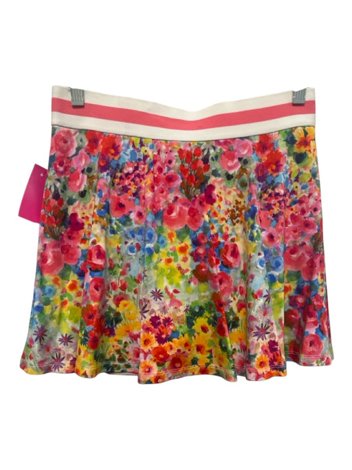 Alice + Olivia Size M Red & Multi Viscose Blend Elastic Waist Floral Shorts Red & Multi / M