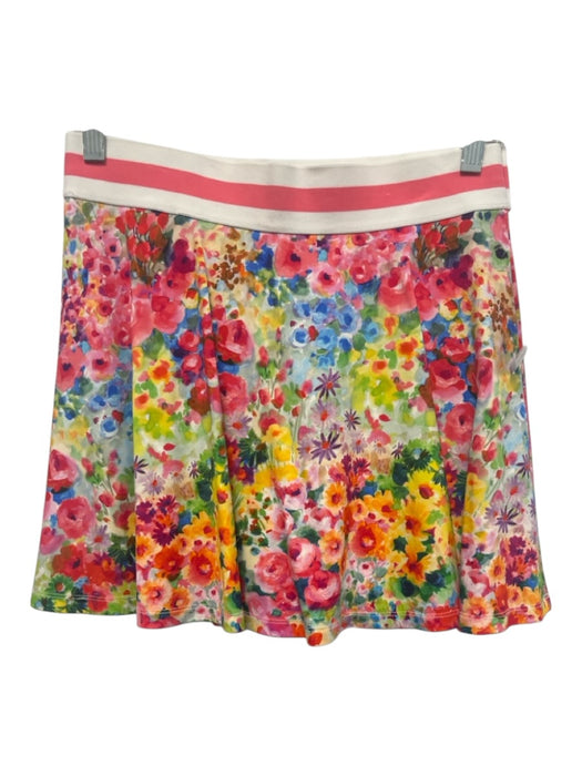 Alice + Olivia Size M Red & Multi Viscose Blend Elastic Waist Floral Shorts Red & Multi / M