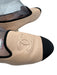 Chanel Shoe Size 39.5 Pink & Black Leather Flat Cap Toe CC Logo Shoes Pink & Black / 39.5