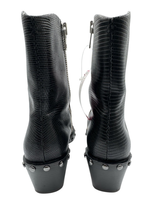 Rag & Bone Shoe Size 38.5 Black Calfskin Leather Lizard Embossed Wedge Boots Black / 38.5