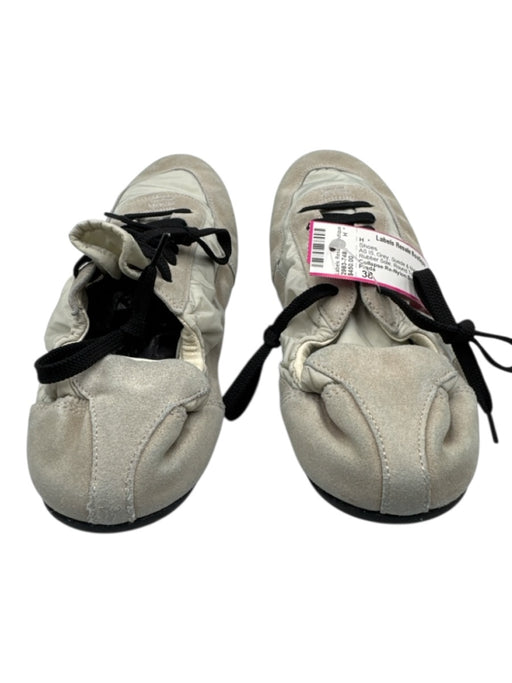 Prada Shoe Size 38 Grey Suede & Nylon Lace Up Rubber Sole Round Toe Shoes Grey / 38