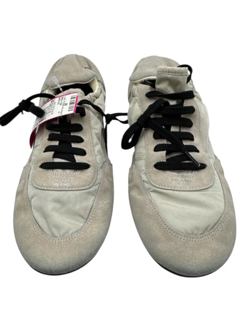 Prada Shoe Size 38 Grey Suede & Nylon Lace Up Rubber Sole Round Toe Shoes Grey / 38