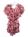 Misa Size XS Red & Pink Polyester Floral Ruffle Off Shoulder Elastic Waist Dress Red & Pink / XS