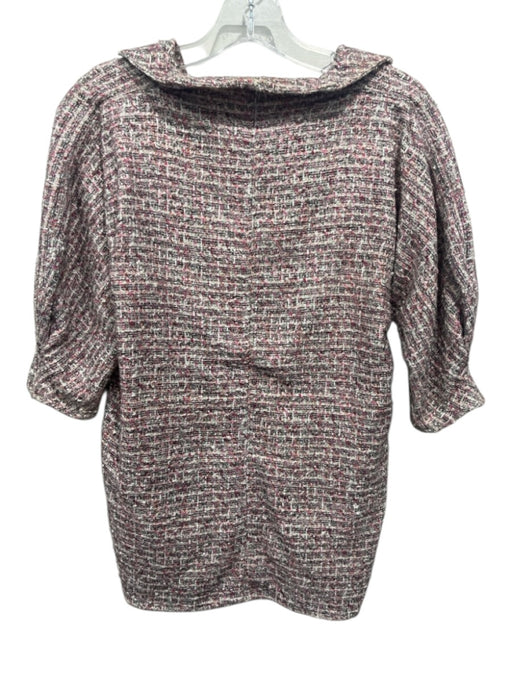 Ann Mashburn Size XS Pink, Black, Orange Cotton Blend Short Sleeve Boucle Top Pink, Black, Orange / XS