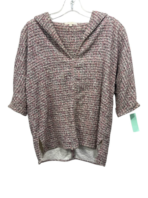 Ann Mashburn Size XS Pink, Black, Orange Cotton Blend Short Sleeve Boucle Top Pink, Black, Orange / XS