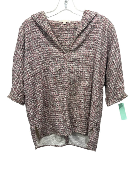 Ann Mashburn Size XS Pink, Black, Orange Cotton Blend Short Sleeve Boucle Top Pink, Black, Orange / XS