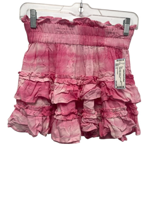 Cake for Dinner Size S Pink & White Rayon Tiered Ruffle Elastic Waist Skirt Pink & White / S