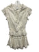Misa Size XS White Cotton Ruffle Cap Sleeve Metallic Thread V Neck Midi Dress White / XS