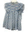 J. Marie Size XS White, Blue, Green Poly Silky Ruffle Cap Sleeve Pintuck Top White, Blue, Green / XS
