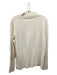 Elie Tahari Size XL Cream Wool Ribbed Knit Mock Neck Long Sleeve Cut Out Sweater Cream / XL