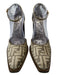 Fendi Shoe Size 41 Brown & Beige Canvas Pointed Square Toe Monogram Pumps Brown & Beige / 41