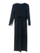 Banana Republic Size 12 Black Polyester Blend Deep V Shoulder Pads Jumpsuit Black / 12