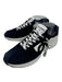 Chanel Shoe Size 41.5 Navy & white Suede Quilted Perforated Lace Up Sneakers Navy & white / 41.5