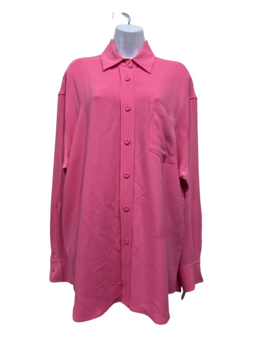 Stella McCartney Size 38/2 Pink Viscose Blend Collar Button Long Sleeve Top Pink / 38/2